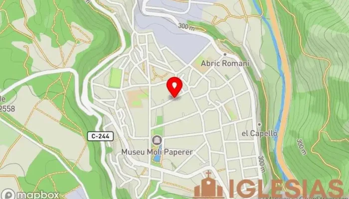 mapa de Església del Pilar Iglesia en Capellades