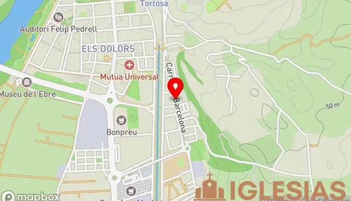 mapa de Església Evangèlica ICEA Tortosa Iglesia evangélica en Tortosa