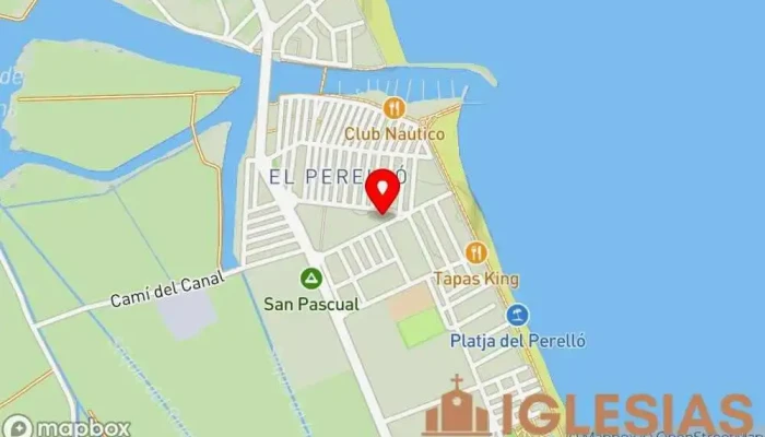 mapa de Església Nova Lugar de culto en El Perelló