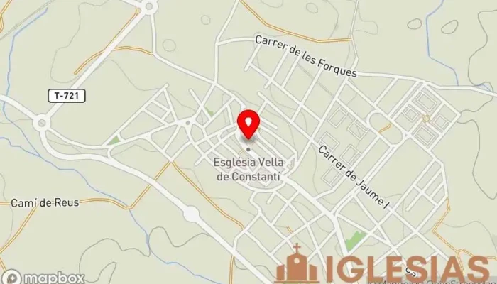 mapa de Església Parroquial de Sant Feliu Màrtir Iglesia en Constantí