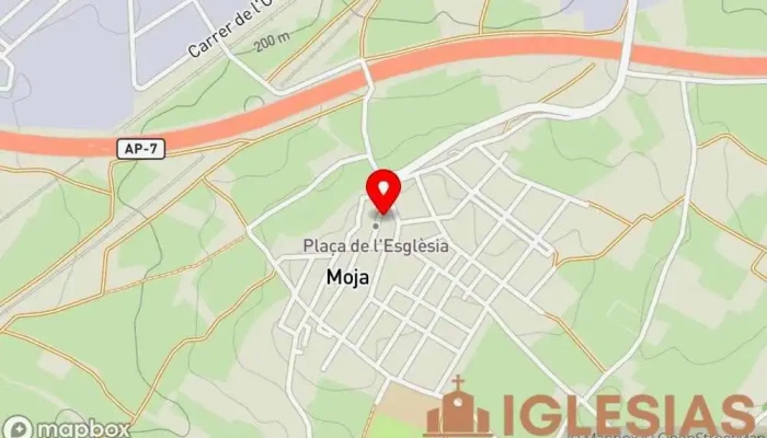 mapa de Església Parroquial de Sant Jaume de Moja Iglesia católica en Moja