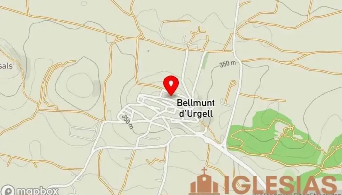 mapa de Esglèsia Sant Josep Lugar de culto en Bellmunt d'Urgell