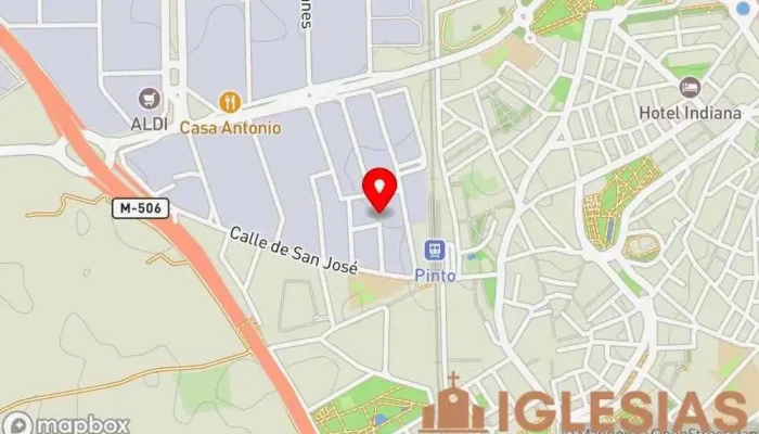 mapa de Fuente de Agua Viva Iglesia evangélica en Pinto
