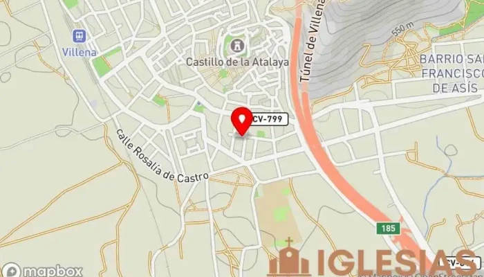 mapa de Iglesia Adventista del Séptimo Día en Villena Lugar de culto en Villena