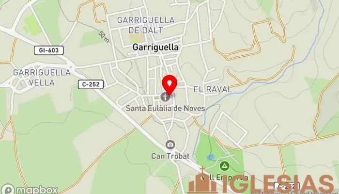 mapa de Iglesia antigua de Santa Eulàlia de Noves Iglesia en Garriguella