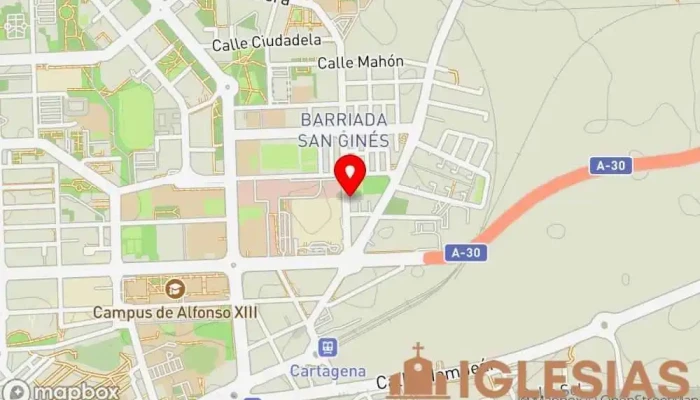 mapa de Iglesia Bautista El Faro Iglesia bautista en Cartagena