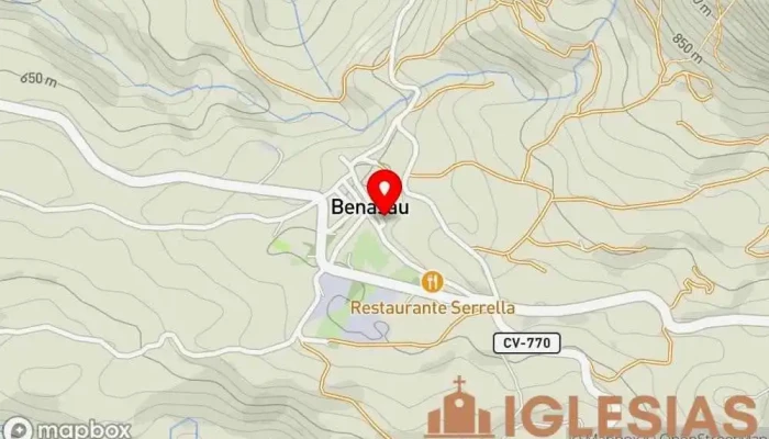 mapa de Iglesia Benasau Iglesia en Benasau