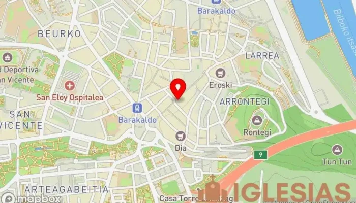 mapa de Iglesia Católica de San José Iglesia católica en Barakaldo