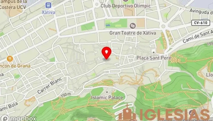 mapa de Iglesia Colegial Basílica de Santa María Iglesia católica, Atracción turística en Xàtiva