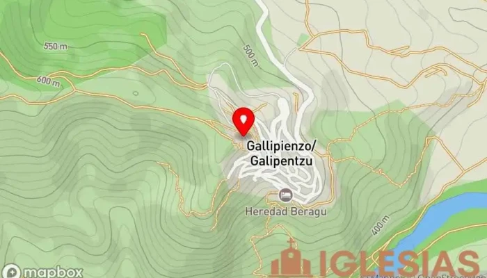 mapa de Iglesia-Cripta de Santa Margarita Iglesia en Gallipienzo Antiguo