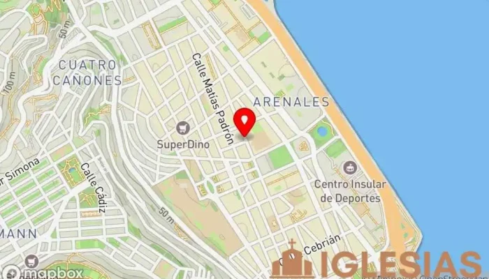 mapa de iglesia Cristiana Volvamos a Dios Lugar de culto en Las Palmas de Gran Canaria