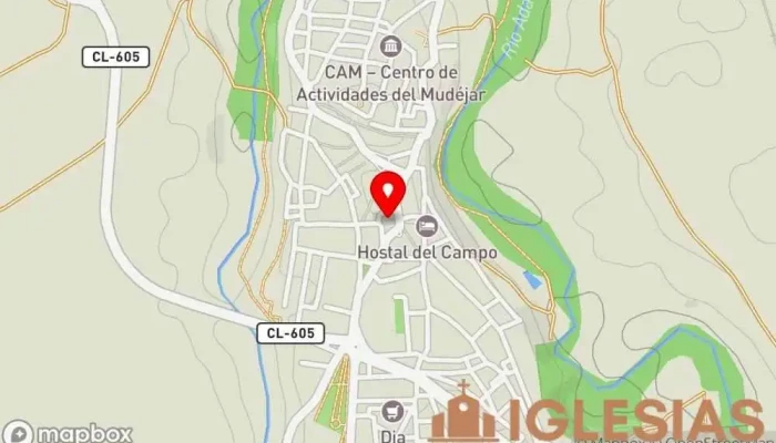 mapa de Iglesia de El Salvador Iglesia católica, Atracción turística en Arévalo