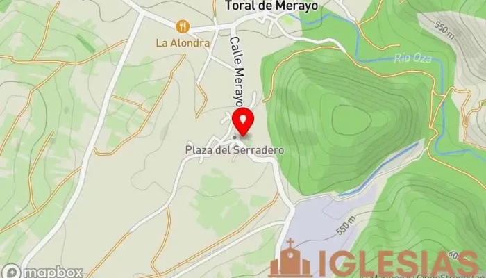 mapa de Iglesia de El Salvador Iglesia católica en Toral de Merayo