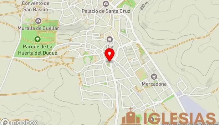 mapa de Iglesia de El Salvador Iglesia católica en Cuéllar