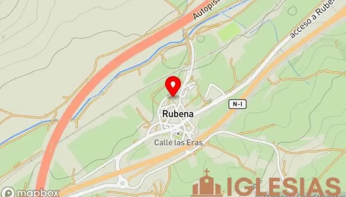 mapa de Iglesia de La Asunción Iglesia católica en Rubena