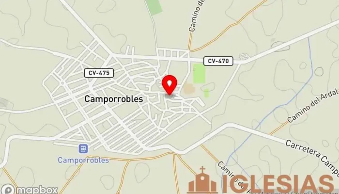 mapa de Iglesia de La Asunción Iglesia católica en Camporrobles
