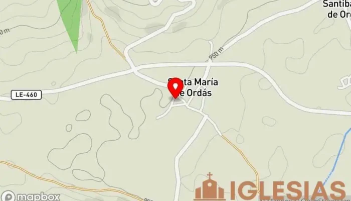 mapa de Iglesia de la Inmaculada Concepción Parroquia en Santa María de Ordás