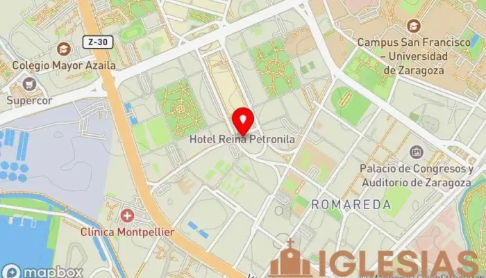 mapa de Iglesia de la Inmaculada Concepción Iglesia católica en Zaragoza