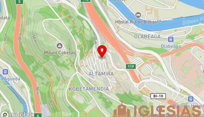 mapa de Iglesia de la Santísima Trinidad Iglesia católica en Bilbao