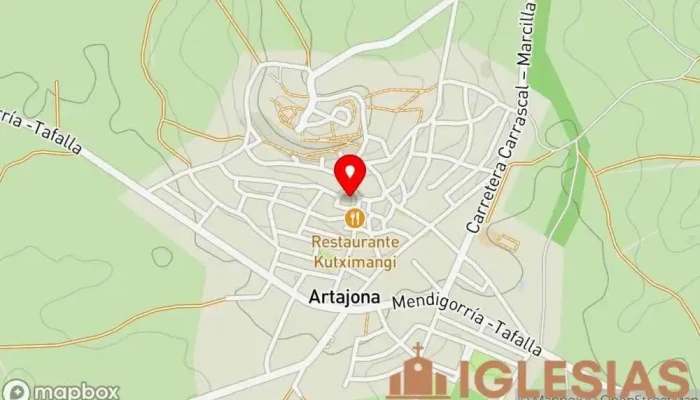 mapa de Iglesia de La Virgen de Jerusalén Parroquia en Artajona