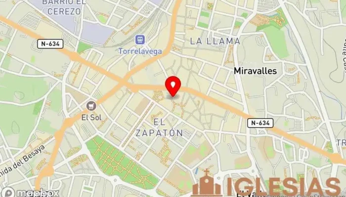 mapa de Iglesia de la Virgen Grande Iglesia católica, Atracción turística en Torrelavega