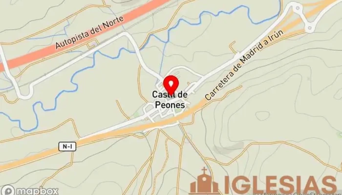 mapa de Iglesia de la Virgen Montecilla Iglesia en Castil de Peones