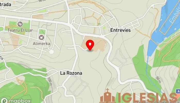 mapa de Iglesia de Los Campos Iglesia católica en Asturias
