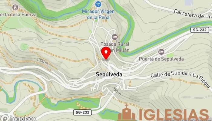 mapa de Iglesia de los Santos Justo y Pastor Museo en Sepúlveda