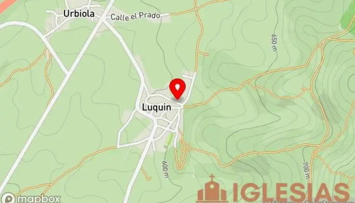 mapa de Iglesia de Luquín Iglesia católica en Luquin
