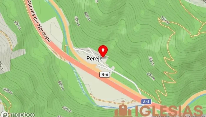 mapa de Iglesia de María Magdalena Iglesia en Pereje
