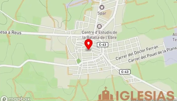 mapa de Iglesia de Nuestra Señora de la Asunción Iglesia católica en Gandesa