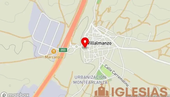 mapa de Iglesia de Nuestra Señora de la Asunción Iglesia en Villalmanzo