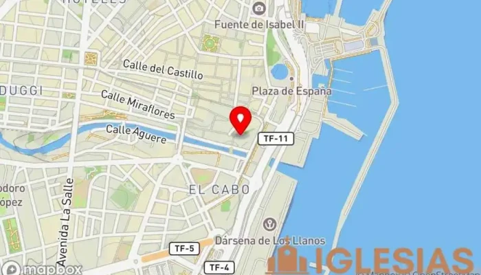 mapa de Iglesia de Nuestra Señora de la Concepción Iglesia católica en Santa Cruz de Tenerife