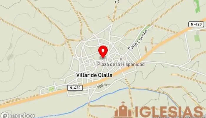 mapa de Iglesia de Nuestra Señora de la Natividad Iglesia católica en Villar de Olalla