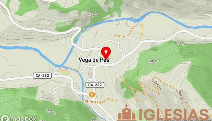 mapa de Iglesia de Nuestra Señora de la Vega Iglesia apostólica en Vega de Pas