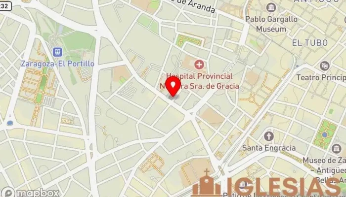 mapa de Iglesia de Nuestra Señora del Carmen Iglesia católica en Zaragoza