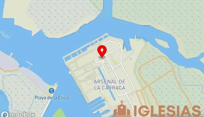 mapa de Iglesia de Nuestra Señora del Rosario Iglesia católica en Arsenal de la Carraca