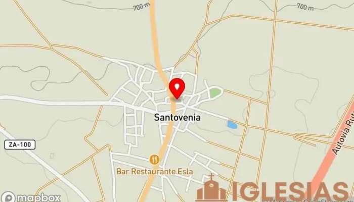 mapa de Iglesia de Nuestra Señora del Tobar Iglesia católica en Santovenia