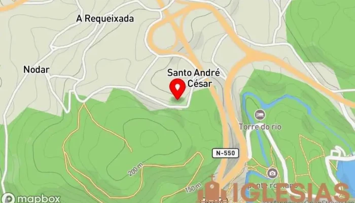 mapa de Iglesia de San Andrés de Cesar Iglesia en Pontevedra