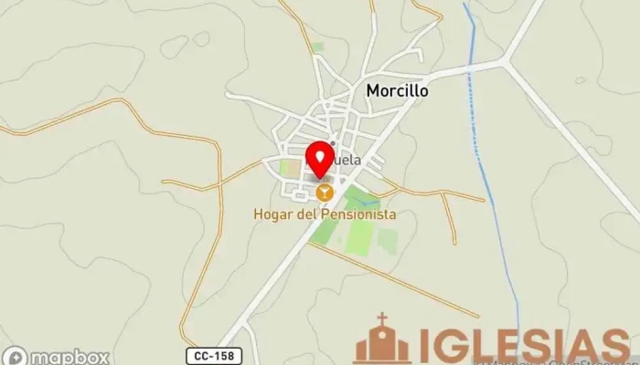 mapa de Iglesia de San Andrés. Iglesia en Morcillo