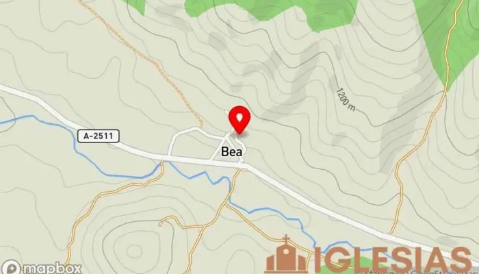 mapa de Iglesia de San Bartolomé, Bea Iglesia católica en Bea