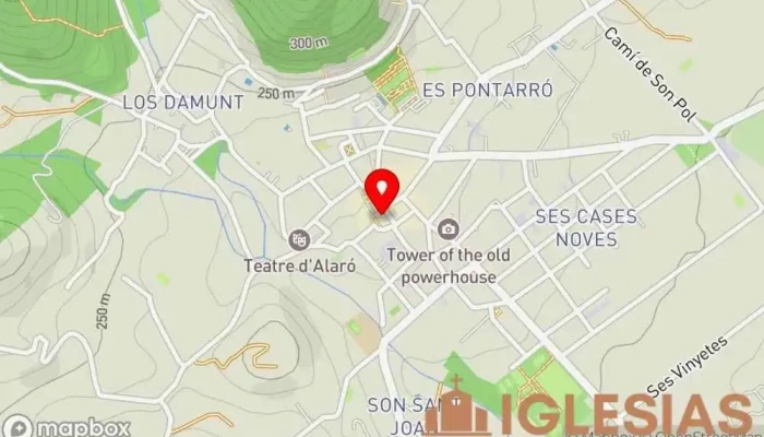 mapa de Iglesia de San Bartolomé de Alaró Parroquia en Alaró