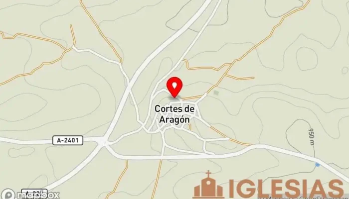 mapa de Iglesia de San Bartolomé Iglesia católica en Cortes de Aragón