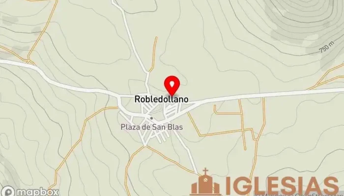 mapa de Iglesia de San Blas Iglesia cristiana en Robledollano