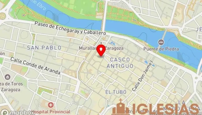 mapa de Iglesia de San Cayetano y Capilla de Santa Isabel Iglesia en Zaragoza