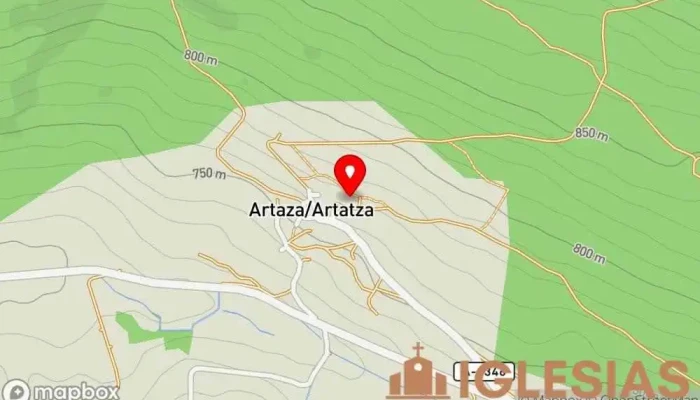 mapa de Iglesia de San Cosme y San Damián Iglesia católica en Artaza-Escota