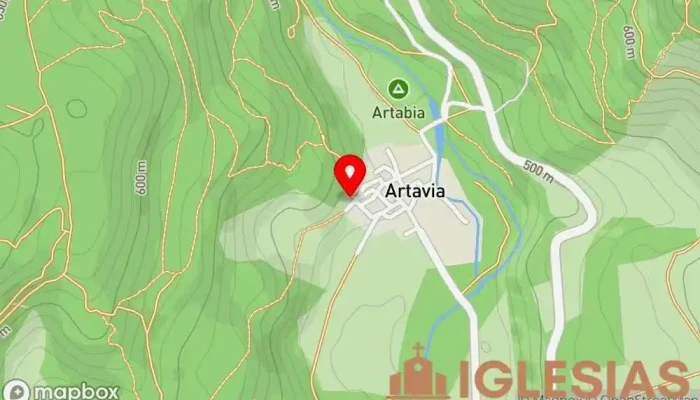 mapa de Iglesia de San Esteban Iglesia católica en Artavia