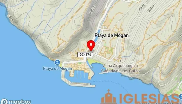 mapa de Iglesia de San Fernando de Puerto de Mogán Iglesia católica en Lomo Quiebre