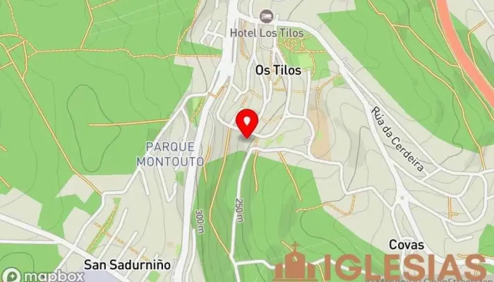 mapa de Iglesia de San Francisco de Asís dos Tilos Iglesia, Iglesia católica en Teo