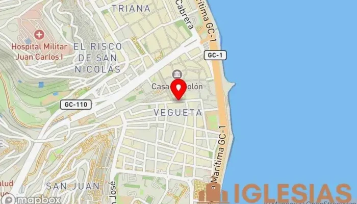 mapa de Iglesia de San Francisco de Borja Iglesia católica en Las Palmas de Gran Canaria